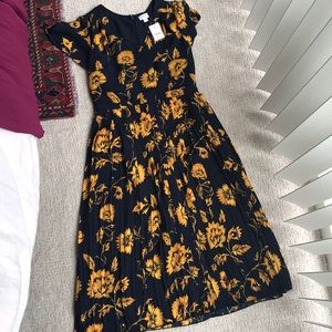 Jcrew pleated dress with faux wrap top. NWT!